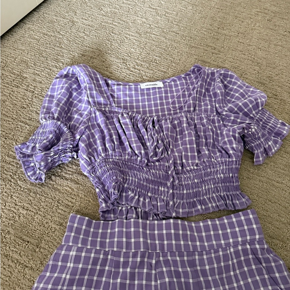 Purple Plaid Crop Top by Urban Outfitters